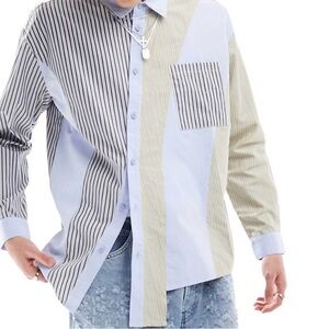 Asymmetric Striped Shirt.